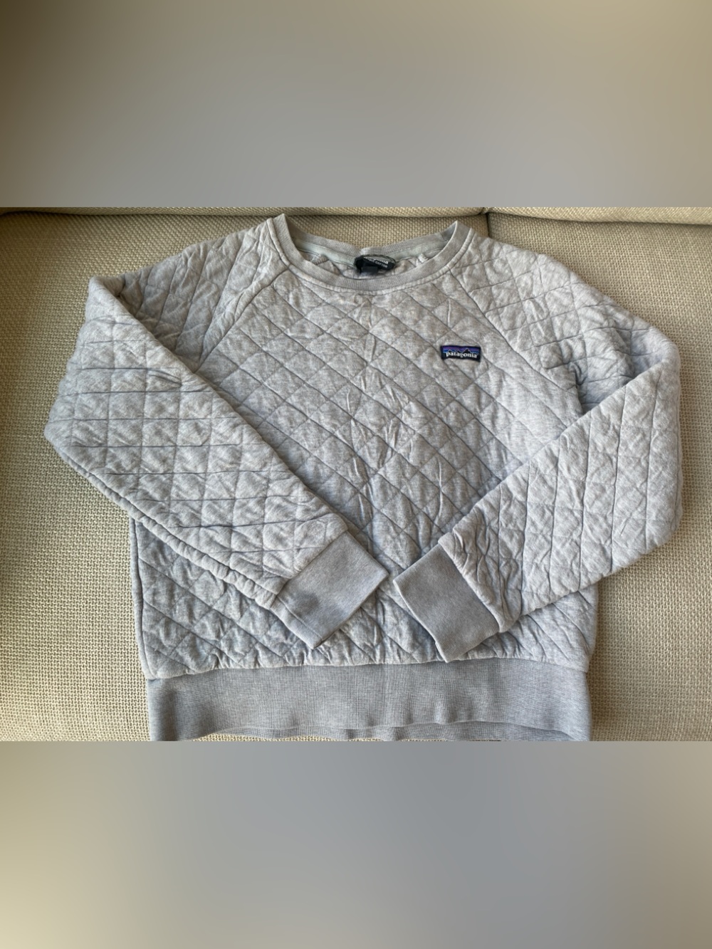 Patagonia Quilted Crewneck Sweatshirt - Light Heather Gray